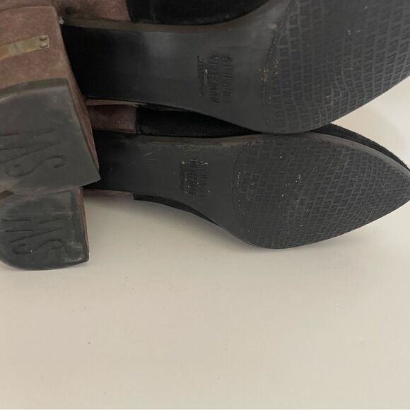Stuart Weitzman Suede Ankle Boots - Black and Brown Size 5.5B - Picture 14 of 14